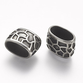 304 из нержавеющей стали слайд прелести, для браслетов из кожаного шнура изготовление брелка из веревки, овальные