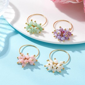 Окрашенные кольца на пальцы из натуральных пресноводных раковин, с экологически чистой медной проволокой, золотые