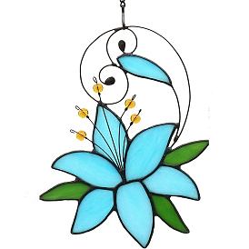 Lily Flower Acrylic Window Hangings, with Hook, for Window Suncatcher Indoor Decor