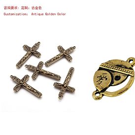 Alliage de style tibétain gros pendentifs, charmes de croix crucifix