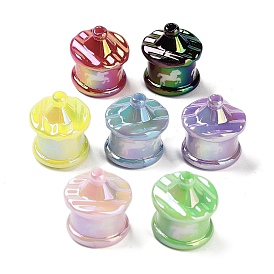 UV Plating Rainbow Iridescent Acrylic Beads, Carousel