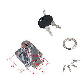 Alloy Surface Mounted Cabinet Lock Kit Sets, with Keys and Screws, for Dresser, Drawer, Door, Cupboard