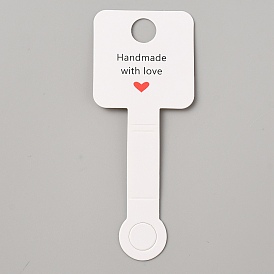 Бумажные карты дисплей, Для браслетов, Ожерелье, ободок для волос, прямоугольник с сердцем и словом