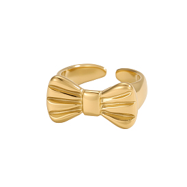 304 из нержавеющей стали Манжета кольца для женщин, бантом, ионное покрытие (ip), долговечный