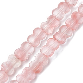 Cherry Quartz Glass Beads Strands, Bowknot