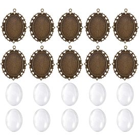 Овальная прозрачная крышка из кабошона, тибетский стиль подвески кабошон настройки для diy