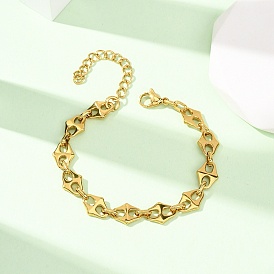 304 женские браслеты-цепочки с ромбическими звеньями из нержавеющей стали