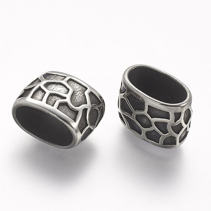 304 из нержавеющей стали слайд прелести, для браслетов из кожаного шнура изготовление брелка из веревки, овальные