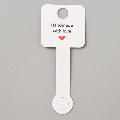 Бумажные карты дисплей, Для браслетов, Ожерелье, ободок для волос, прямоугольник с сердцем и словом