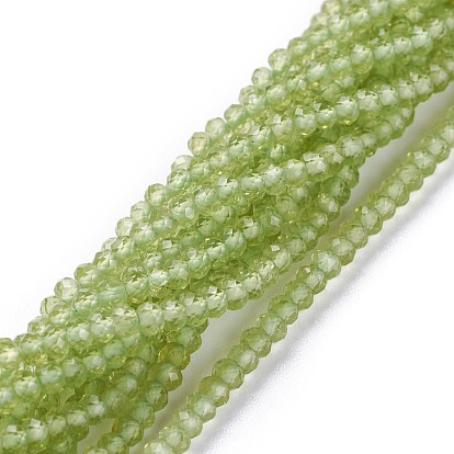 Natural Peridot Beads Strands, Flat Round, Faceted