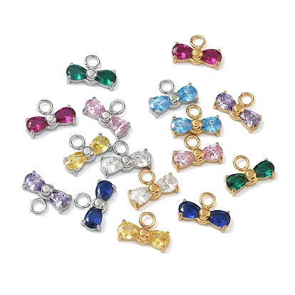 304 подвески из нержавеющей стали, бантом прелести, с кубического циркония