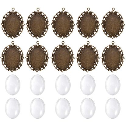 Овальная прозрачная крышка из кабошона, тибетский стиль подвески кабошон настройки для diy