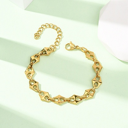 304 женские браслеты-цепочки с ромбическими звеньями из нержавеющей стали