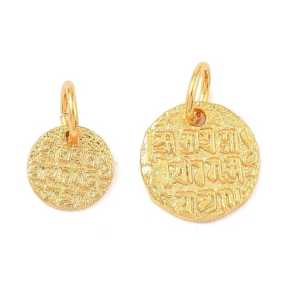 Латунные подвески, плоские круглые прелести, долговечный, без свинца и без кадмия, с целью перехода в кольце