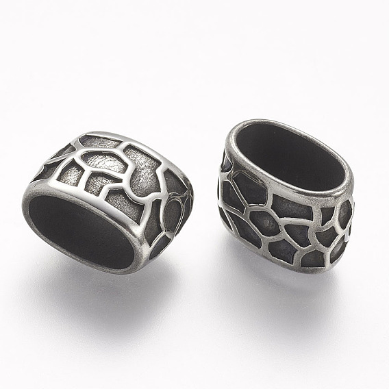 304 из нержавеющей стали слайд прелести, для браслетов из кожаного шнура изготовление брелка из веревки, овальные