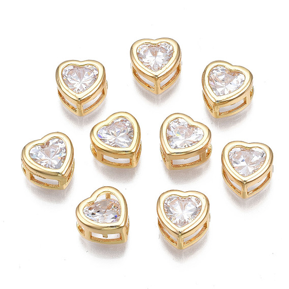 Многожильные звенья из прозрачного кубического циркония из латуни, без кадмия, без никеля и без свинца, сердце