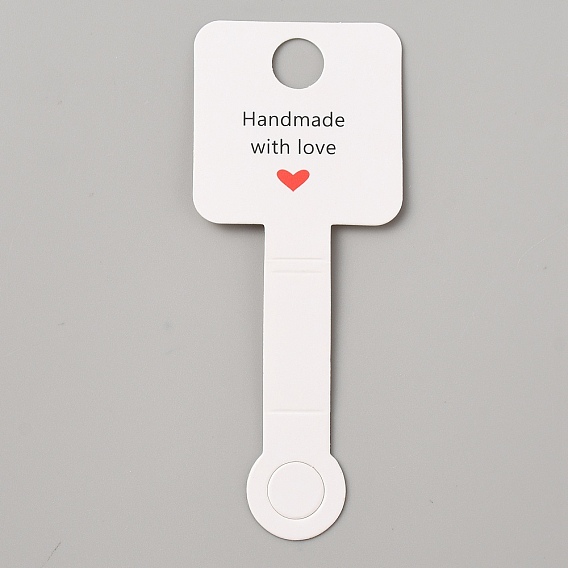 Бумажные карты дисплей, Для браслетов, Ожерелье, ободок для волос, прямоугольник с сердцем и словом