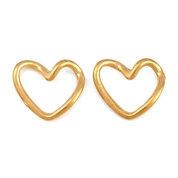 304 Stainless Steel Linking Rings, Heart Links, Ion Plating(IP), Long-Lasting Plated