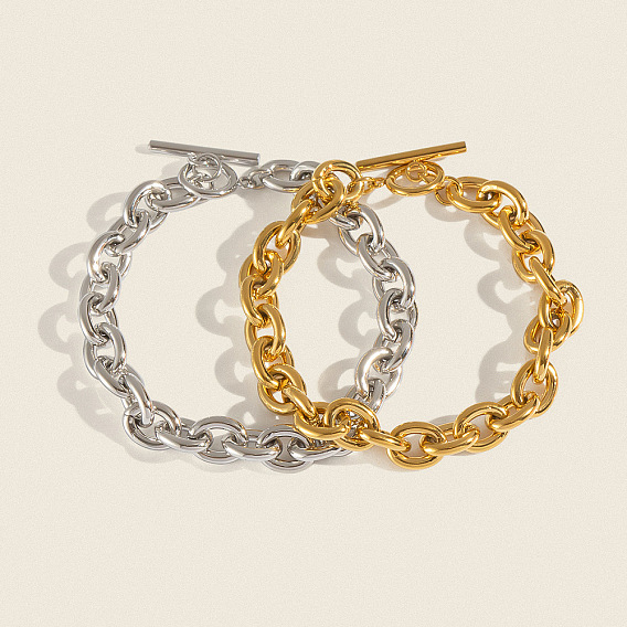 304 женские браслеты-цепочки из нержавеющей стали, с Переключить застежками