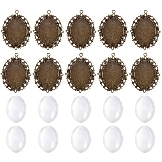 Овальная прозрачная крышка из кабошона, тибетский стиль подвески кабошон настройки для diy