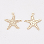Латунь прелести, гравированные металлические украшения, долговечный, без кадмия, без никеля и без свинца, морская звезда / морские звезды