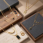 304 Stainless Steel & Acrylic Rectangle Pendant Double Layer Necklaces