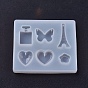 Pendant Silicone Molds, Resin Casting Molds, For UV Resin, Epoxy Resin Jewelry Making, Heart & Flower & Butterfly & Tower & Bottle
