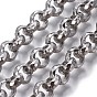 304 Stainless Steel Rolo Chains, Belcher Chain, Faceted, Unwelded