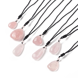 Ожерелье с подвеской из натурального розового кварца для женщин, разнообразные