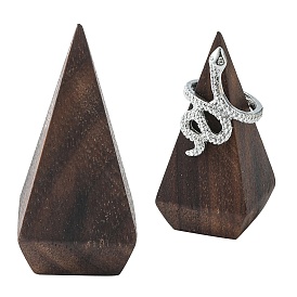 Cone Shape Walnut Ring Displays, for Jewelry Showcase Display Stand