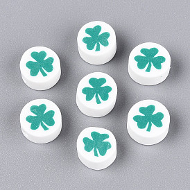 Бусины из полимерной глины , Плоский круглый и клевер