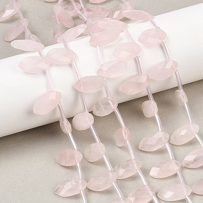 Природного розового кварца нитей бисера, граненые, лошадиный глаз , Топ пробуренной, с пластиковыми трубчатыми бусинами