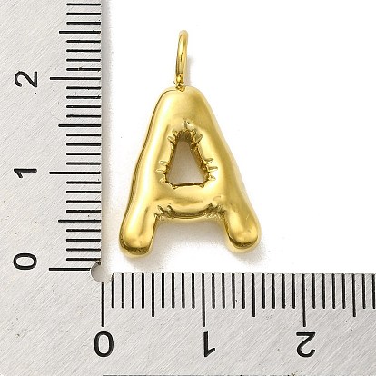 304 Stainless Steel Pendants, Real 14K Gold Plated, Letter Charm