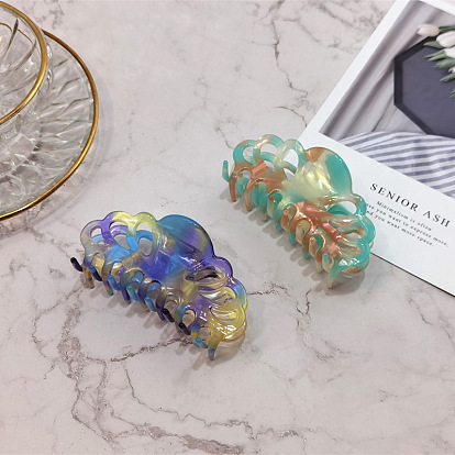 Chic Hair Claw Clips for Women, Elegant French Style with Acetate Resin Material and Shark Teeth Grip Design