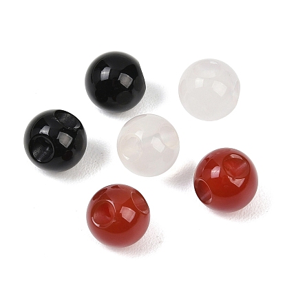 Природных бисера агат, окрашенные, круглые, Топ пробуренной