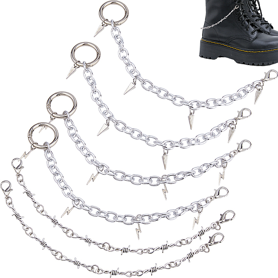 6 шт. 3 стиль алюминиевые цепи для ремней безопасности, Сплав с подвесками, разнообразные