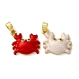 Латунные микро проложить кубического циркония подвески, с эмалью, крабовые прелести, реальный 18 k позолоченный