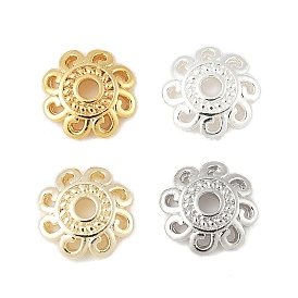 Шапочки и конусы для бусин, латунные, лотос