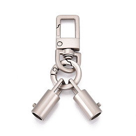 Alloy Rectangle Swivel Clasps, with Cord End & Spring Gate Ring & Screws