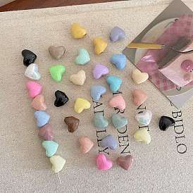 Непрозрачный акрил европейского бисера, бусины с большим отверстием, сердце