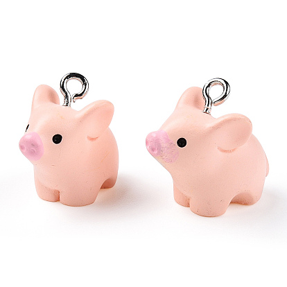 Непрозрачные подвески смолы, 3d подвески в виде животных с платиновыми плиссированными железными петлями