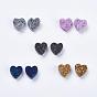 Гальванизированный натуральный druzy агат бисер, радужная пластина, окрашенные, сердце