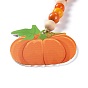 Thanksgiving Day Theme Wooden Beaded Pendant Decorations, with Jute Tassel, Pumpkin