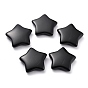 Natural Obsidian Beads, No Hole, Star