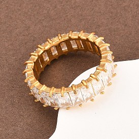 304 из нержавеющей стали микро проложить кубических палец кольца циркония, ионное покрытие (ip), реальный 18 k позолоченный