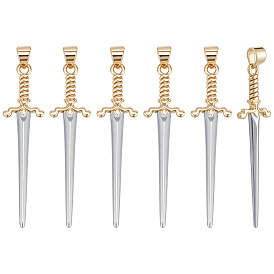6подвески из латуни с гальваническим покрытием, долговечный, без свинца и без кадмия, меч прелести