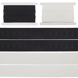 5м 2цвета полиэстеровые нескользящие силиконовые эластичные захватные ленты для шитья одежды, плоский, с картой дисплея 1pc картона