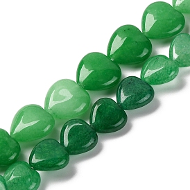 Natural Malaysia Jade Beads Strands, Heart, Dyed