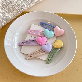 Sweetheart Cream Love Hair Clip with Colorful Glaze, Cute and Versatile Edge Clip for Bangs and Fringes, Girls' Hair Accessories.