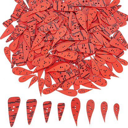 2 набор деревянных пуговиц, 2-луночное, морковь